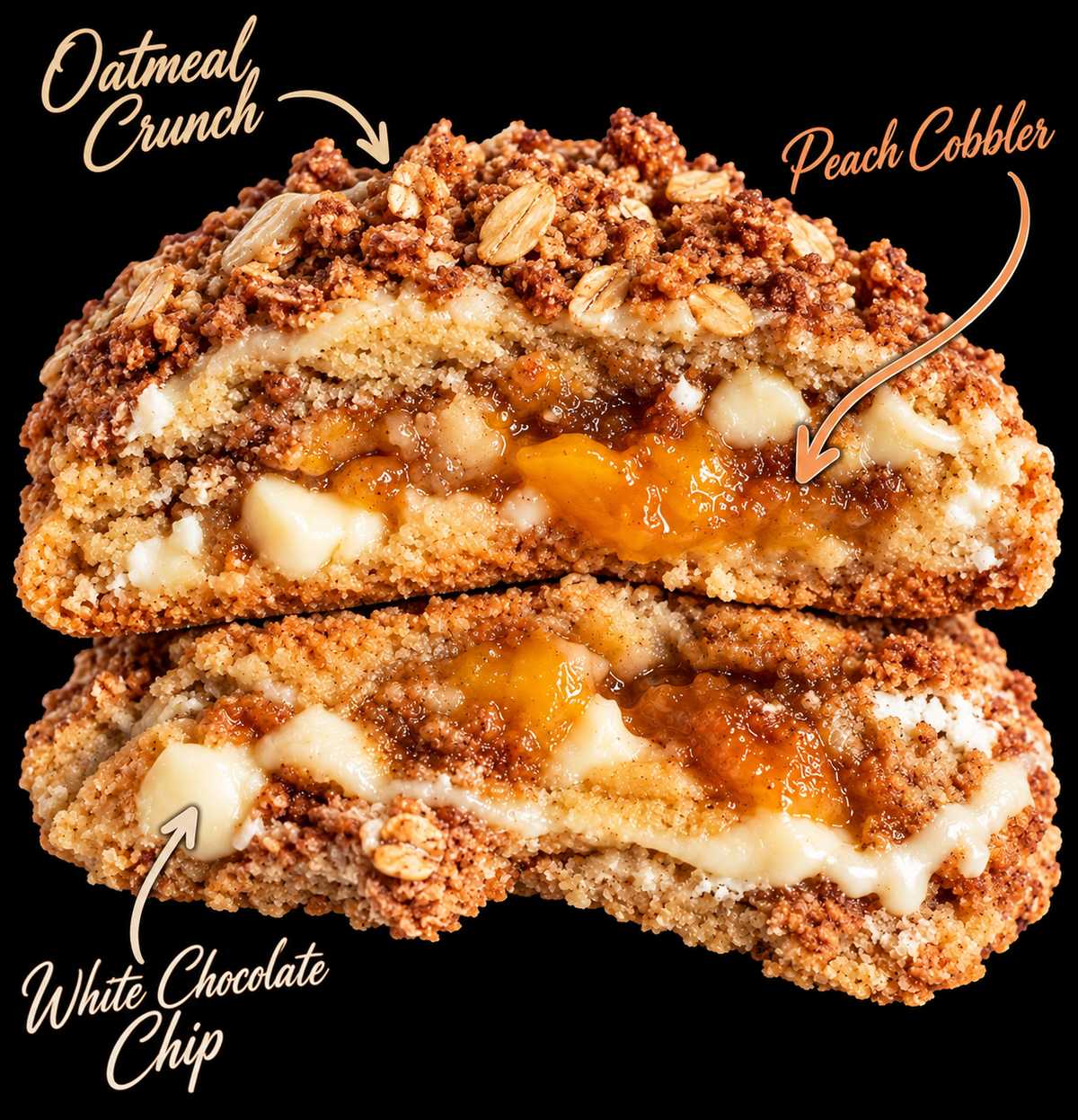 Southern Peach Cobbler Stuffed Cookie