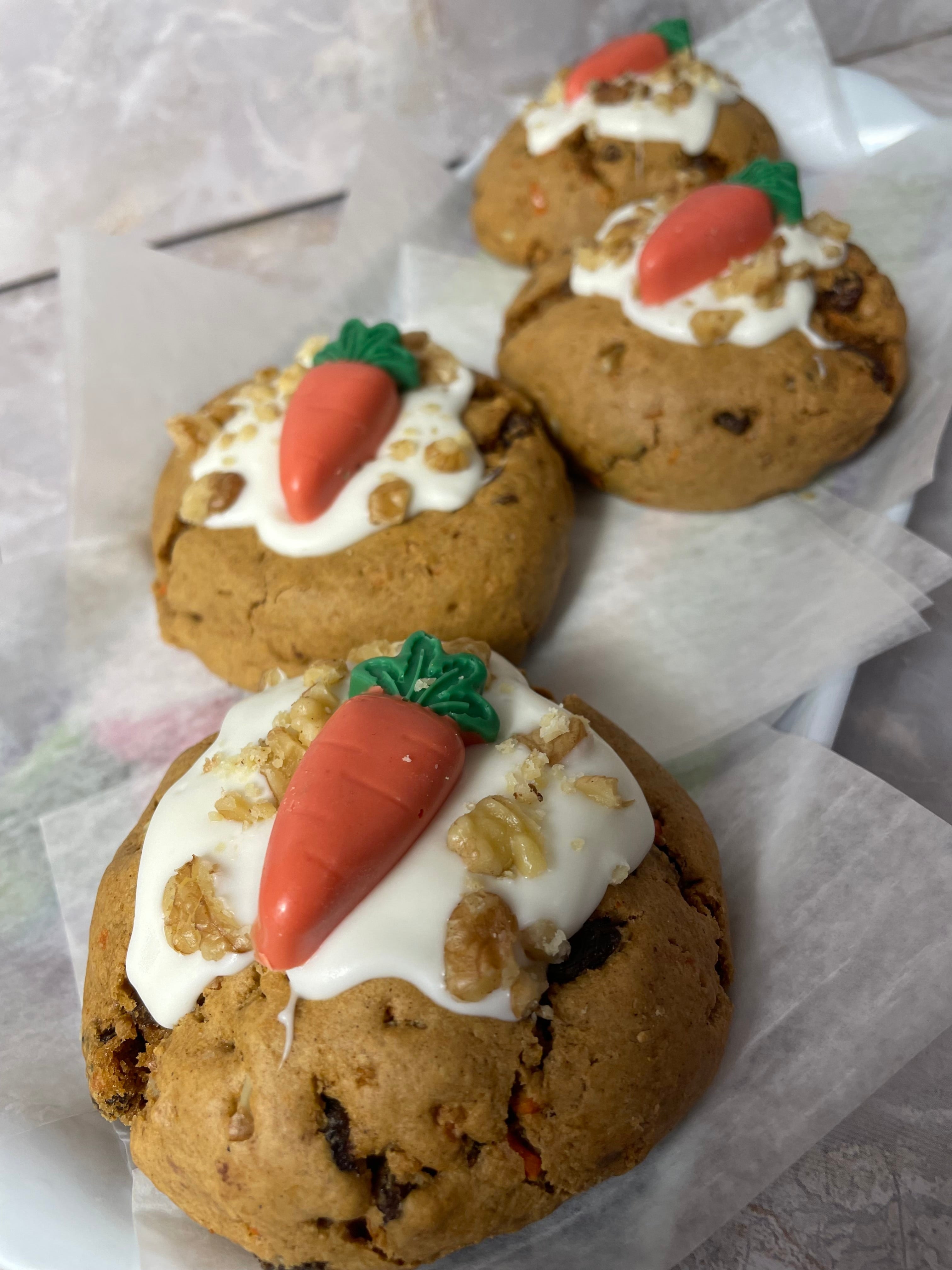 Carrot cake stuffed cookie
